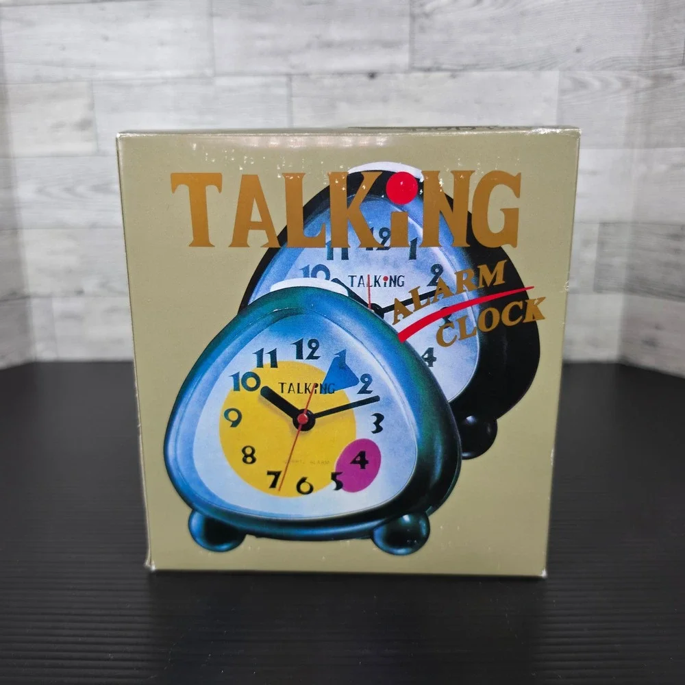 Talking Alarm Clock Analog Voice Time Announcement Hourly Report NIB